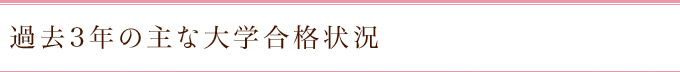 過去3年の主な大学合格状況