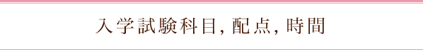 入学試験科目，配点，時間